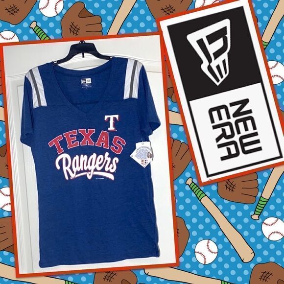 NWT MSRP $40 Texas Rangers New Era Cap MLB Tee Women's Size Large - Picture 1 of 3
